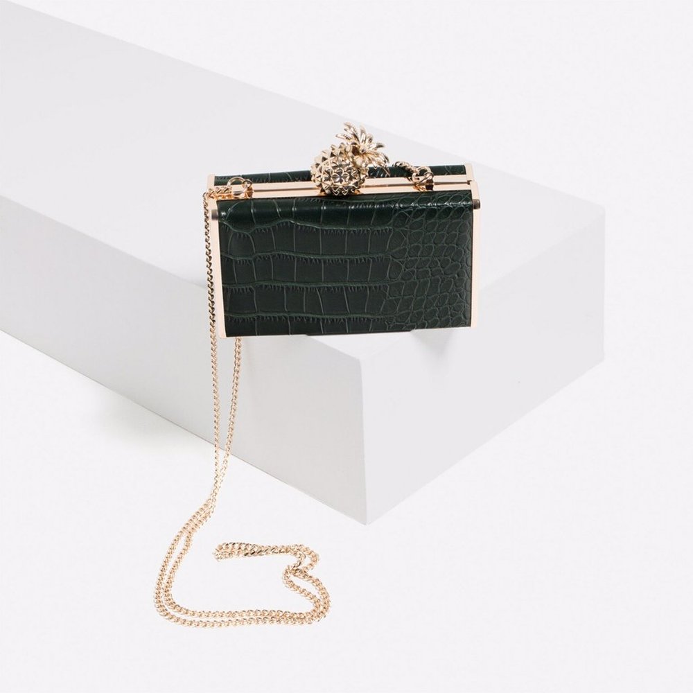 Zara Embossed Pineapple Clutch